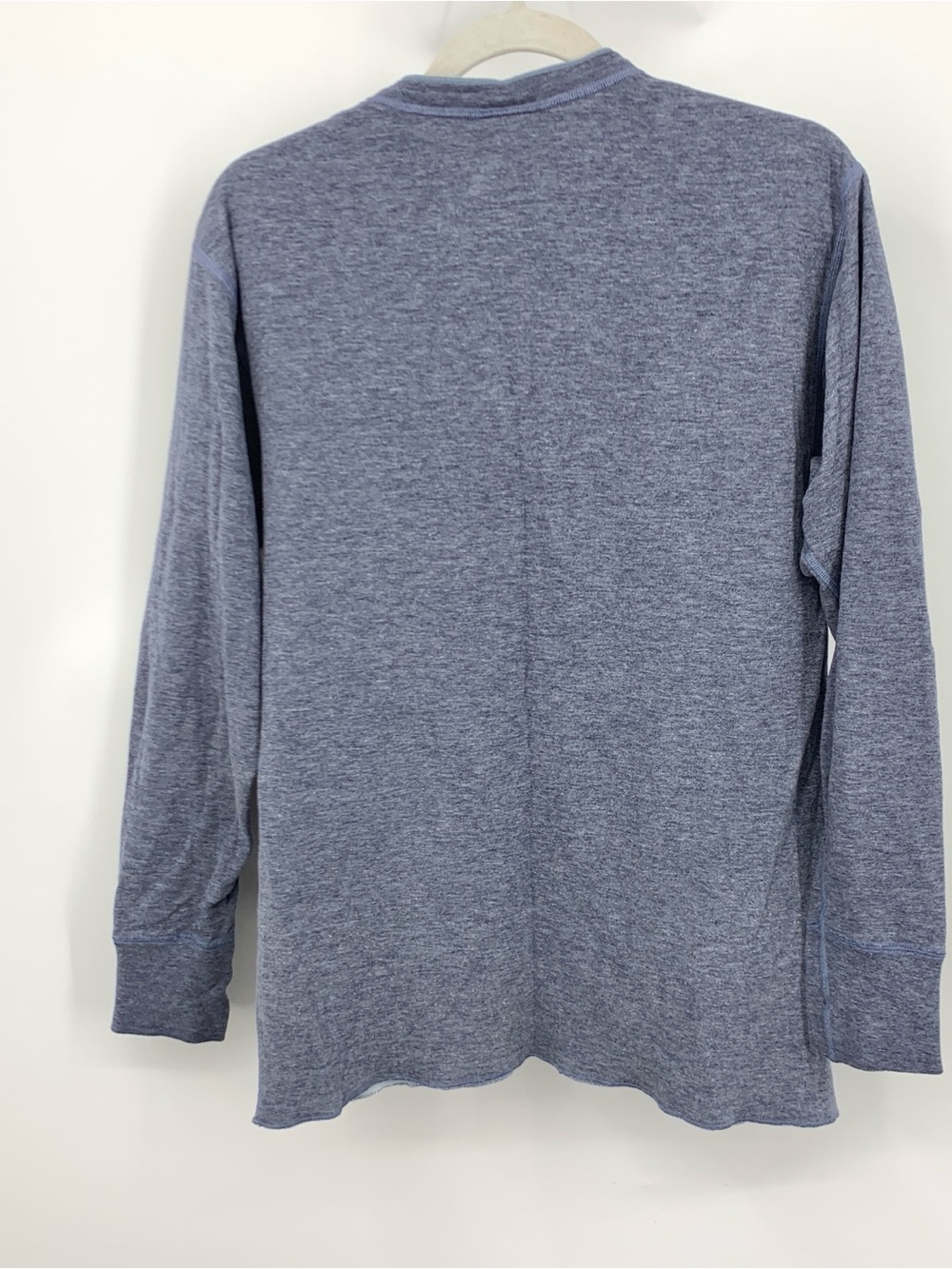 LL Bean Men Size Small Shirt Henley Base Layer Thermal Long Sleeve Blue Top - Picture 3 of 7